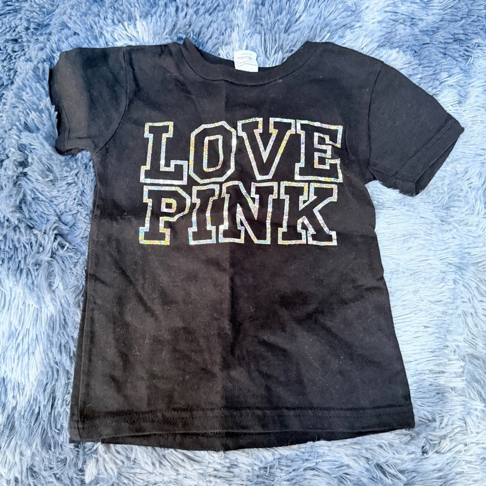 Love Pink Black Kids T-Shirt 2T girls